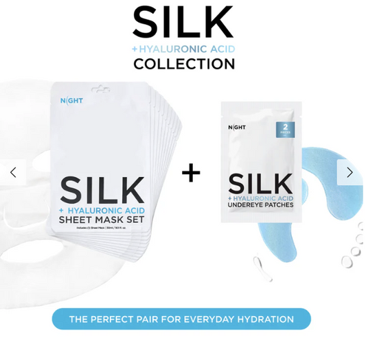 Night Skincare Hyaluronic Acid Anti-Aging Silk Sheet Masks 10 Count SEALED