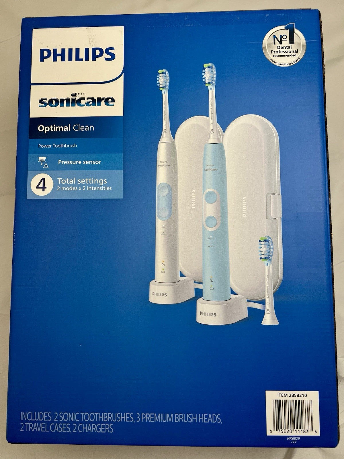 Philips Sonicare Optimal Clean Rechargeable Electric Toothbrush 2-pack