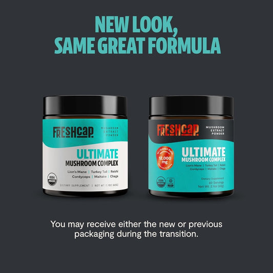 FreshCap Mushrooms Ultimate Mushroom Supplement Powder - 60g - Focus & Memory