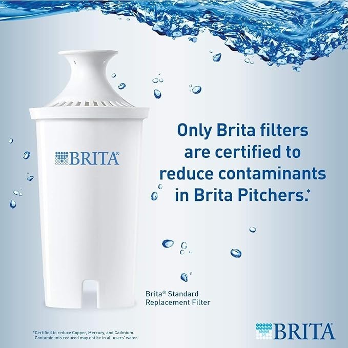 Brita Standard Water Filters 10 Pack for Pitchers and Dispensers BPA Free 987554