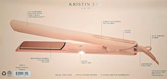 Kristin Ess Signature Styling Set 3-in-1 Ceramic Flat Iron Hair Straightener