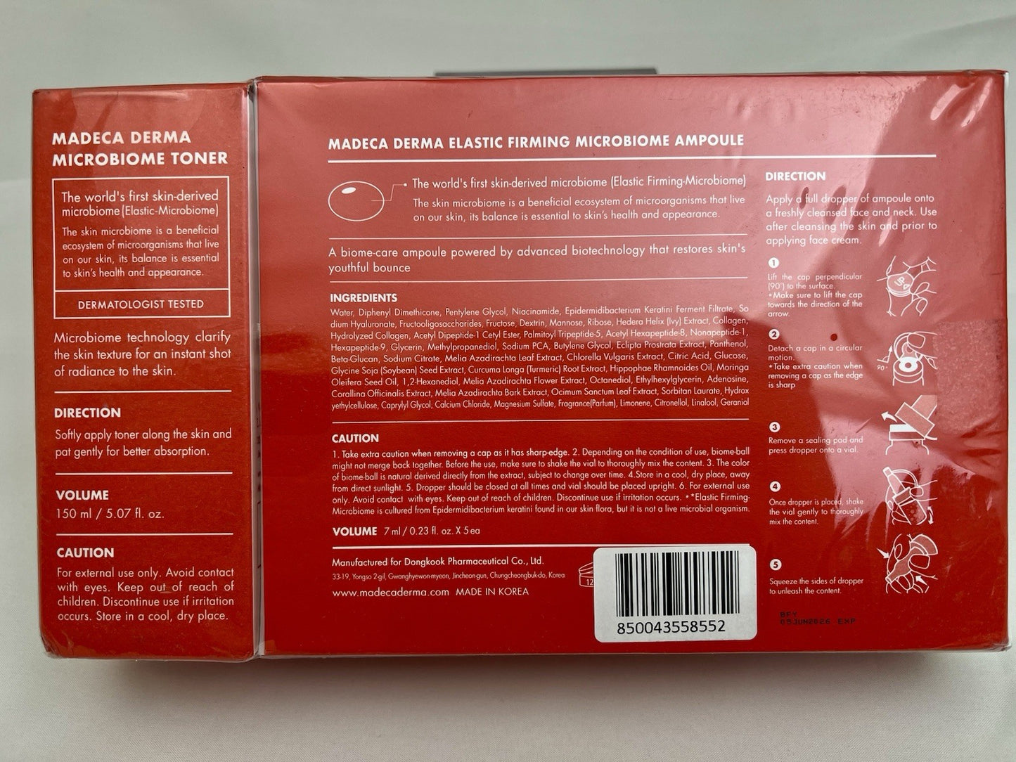 Madeca Derma Elastic Firming Microbiome Ampoule & Toner Set