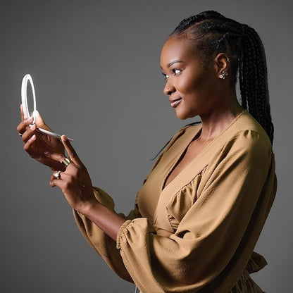 ILIOS Lighting Professional LED Rechargeable Compact Makeup Mirror 1X / 10X -New