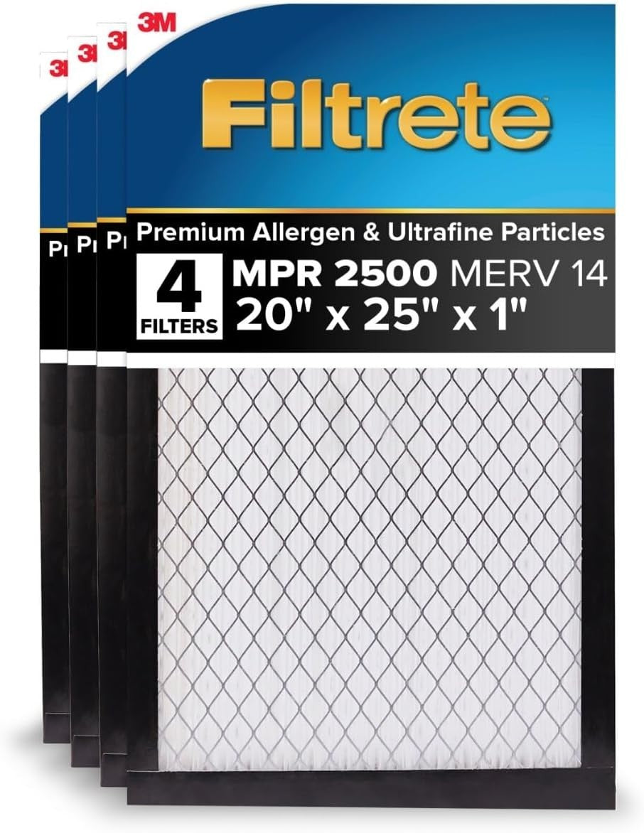 4 PACK Filtrete 2500 - 20x25x1 Premium Allergen AC Furnace Air Filter - Ultimate