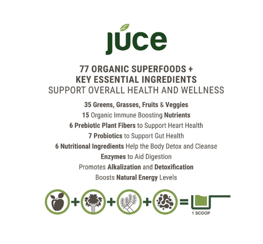 Terra Kai USDA Organic Juce Super Greens Fruit and Veggie Powder, 13.23 Ounces