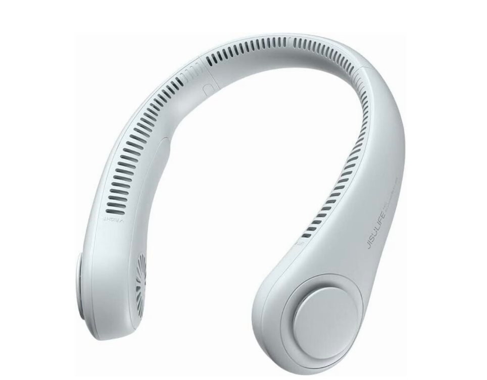 JISULIFE Powerful Neck Fan 2 Pack - 5 Speeds! Rechargeable Portable AC