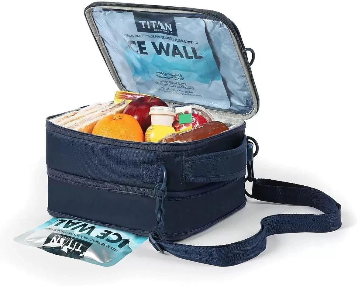 Titan Arctic Zone Fridge Cold Crush Resistant Lunch Pack with 2 Ice Walls Blue