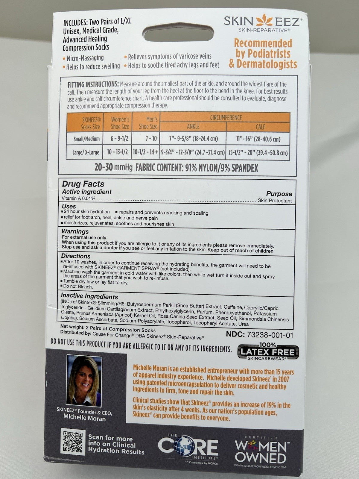 Skin Eez Skin Reparative Medical Healing Compression Socks Large - X Large Firm