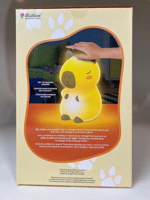 Jumbo Buddies Squeezable Kids Color Changing Night Light Lamp - Capybara -  12"