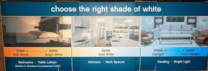 6 PACK Selectable Color Feit Electric Dimmable LED Light Bulbs 2700k-6500k