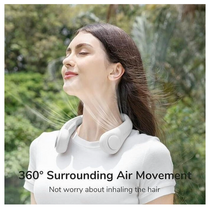 JISULIFE Powerful Neck Fan 2 Pack - 5 Speeds! Rechargeable Portable AC