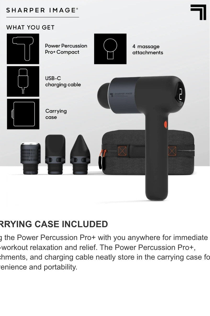 Sharper Image Power Percussion Pro+  Hot/Cold Percussion Massager Quiet 6 Speed