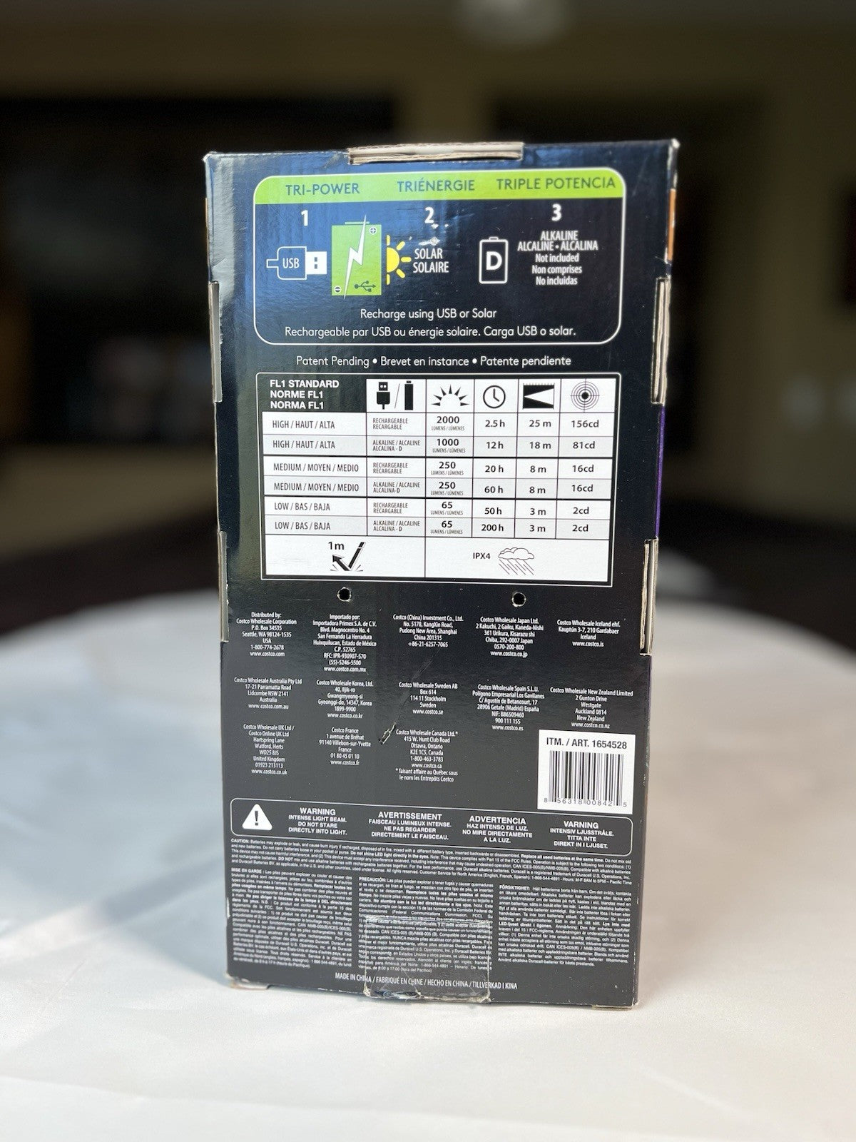 Duracell TRI-Power 2000 Lumen LED Solar + USB Rechargeable Lantern Light