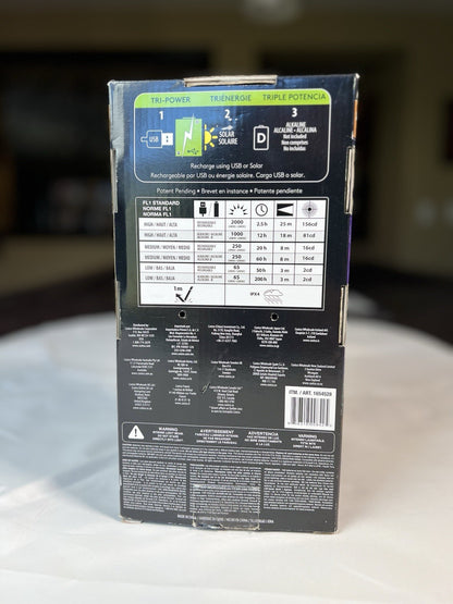 Duracell TRI-Power 2000 Lumen LED Solar + USB Rechargeable Lantern Light
