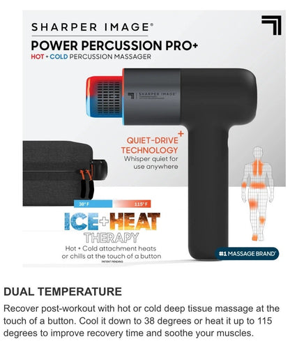 Sharper Image Power Percussion Pro+  Hot/Cold Percussion Massager Quiet 6 Speed
