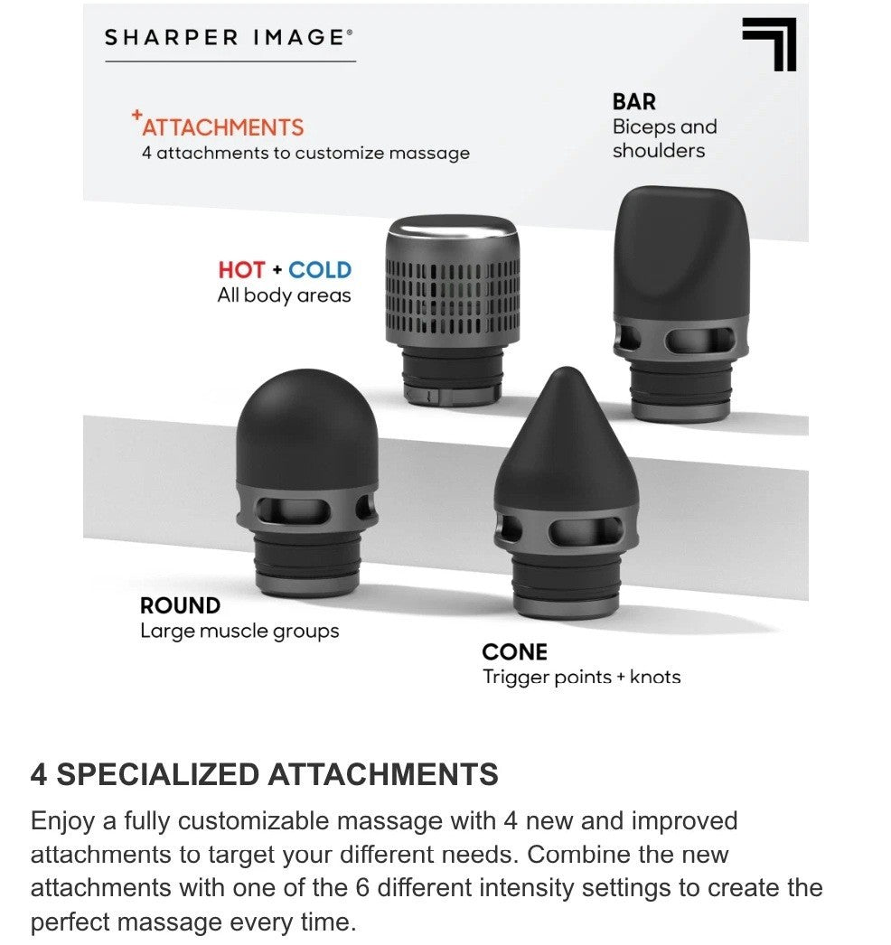 Sharper Image Power Percussion Pro+  Hot/Cold Percussion Massager Quiet 6 Speed