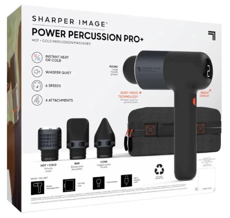 Sharper Image Power Percussion Pro+  Hot/Cold Percussion Massager Quiet 6 Speed