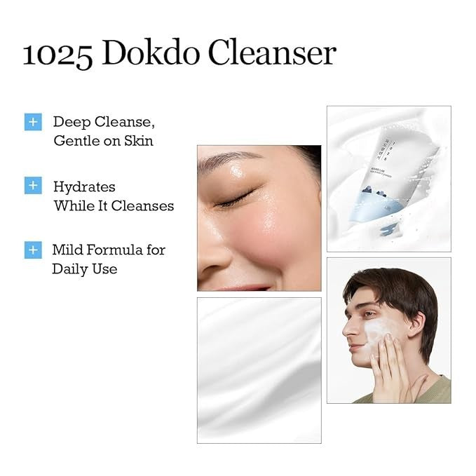 ROUND LAB 1025 Dokdo Cleanser, Low Ph Facial Cleanser for Sensitive Skin, 5fl.oz