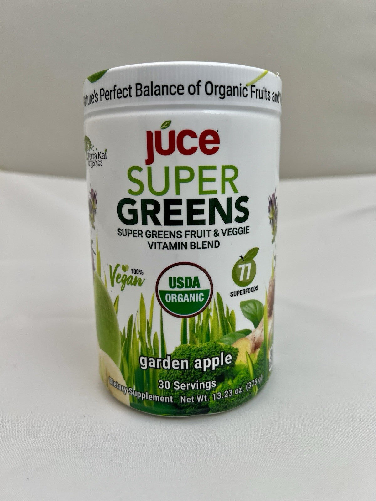 Terra Kai USDA Organic Juce Super Greens Fruit and Veggie Powder, 13.23 Ounces