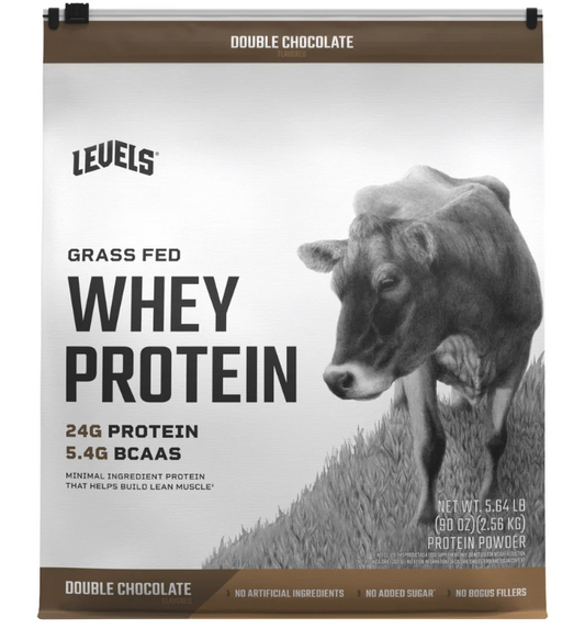 Levels - Grass Fed - Whey Protein - Protein Powder - Double Chocolate - 5.64 lbs