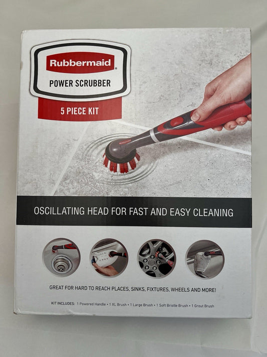 Rubbermaid Power Scrubber w/ 4 oscilation Heads - Battery Powered - 5 Piece Kit