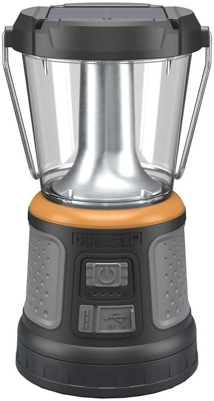 Duracell TRI-Power 2000 Lumen LED Solar + USB Rechargeable Lantern Light