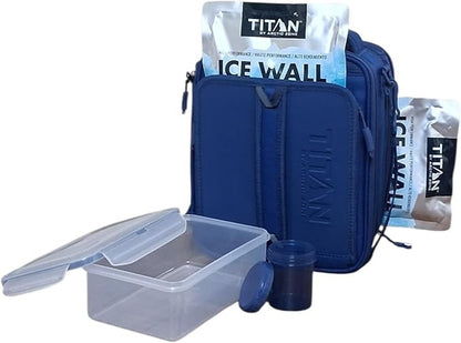 Titan Arctic Zone Fridge Cold Crush Resistant Lunch Pack with 2 Ice Walls Blue