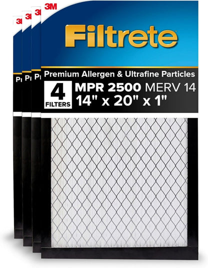 4 PACK Filtrete 2500 - 14x20x1 Premium Allergen AC Furnace Air Filter - Ultimate