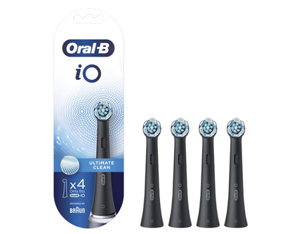 Oral-B iO Ultimate Clean Replacement Brush Heads | Black 4 Pack