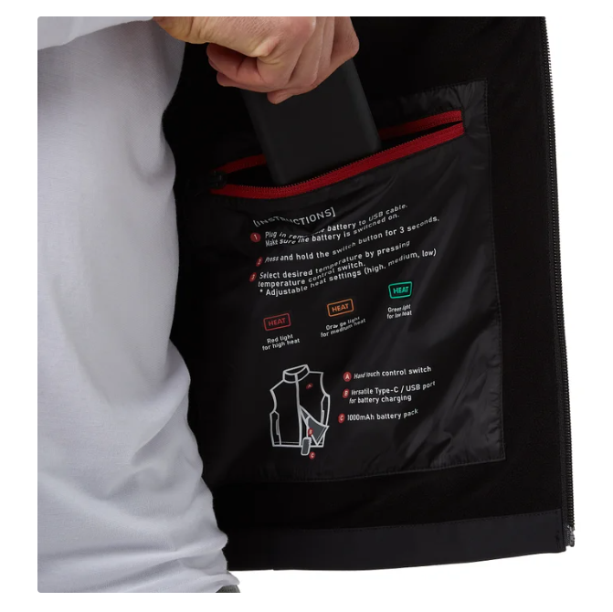 32 Degrees Rechargeable Heated Vest, Large sz with 3 heat settings & 4 zones!