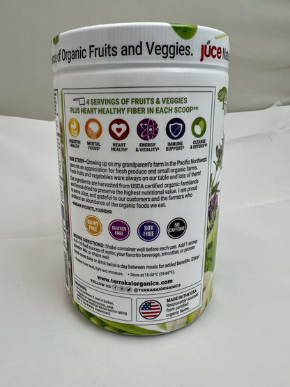 Terra Kai USDA Organic Juce Super Greens Fruit and Veggie Powder, 13.23 Ounces