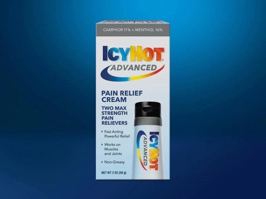 Icy Hot Advanced Pain Relief Cream - 2 Pack -Dual Max Strength Pain Reliever 2oz