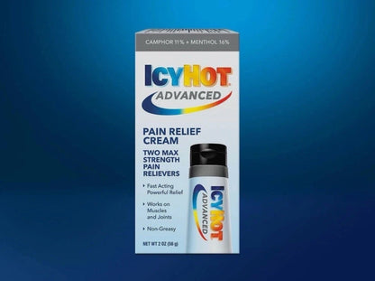Icy Hot Advanced Pain Relief Cream - 2 Pack -Dual Max Strength Pain Reliever 2oz