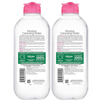 2 PACK Garnier Micellar Water Hydrating Facial Cleanser & Makeup Remover 23.7 oz