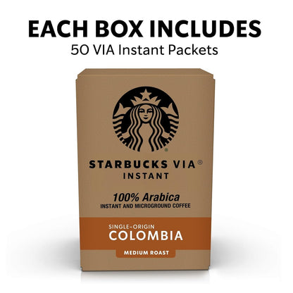 Starbucks Via Ready Brew Colombia Instant Coffee Box - 50 Count