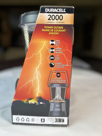 Duracell TRI-Power 2000 Lumen LED Solar + USB Rechargeable Lantern Light