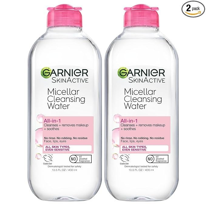 2 PACK Garnier Micellar Water Hydrating Facial Cleanser & Makeup Remover 23.7 oz