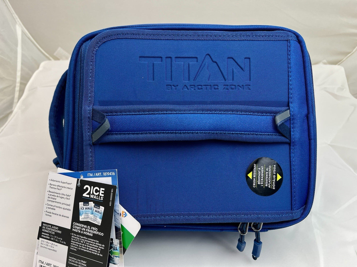 Titan Arctic Zone Fridge Cold Crush Resistant Lunch Pack with 2 Ice Walls Blue