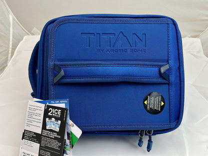 Titan Arctic Zone Fridge Cold Crush Resistant Lunch Pack with 2 Ice Walls Blue