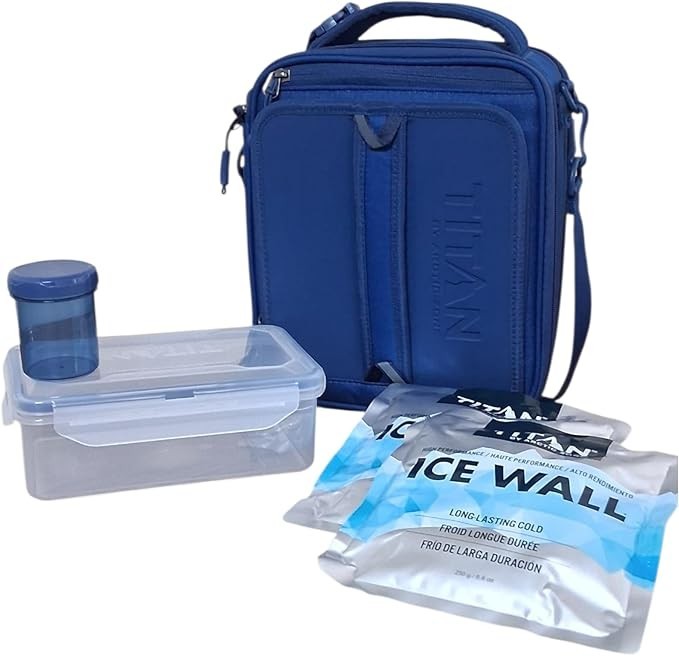 Titan Arctic Zone Fridge Cold Crush Resistant Lunch Pack with 2 Ice Walls Blue