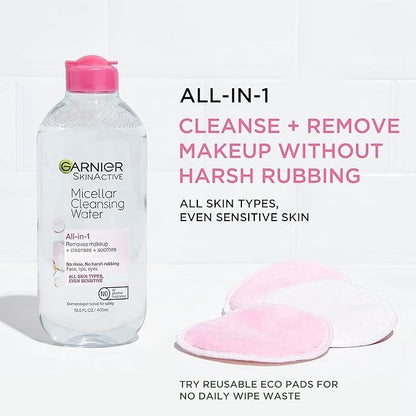 2 PACK Garnier Micellar Water Hydrating Facial Cleanser & Makeup Remover 23.7 oz