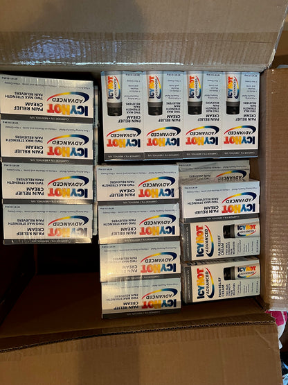 95 ct. LOT - Icy Hot Advanced Pain Relief Cream - Max Strength Pain Reliever 2oz